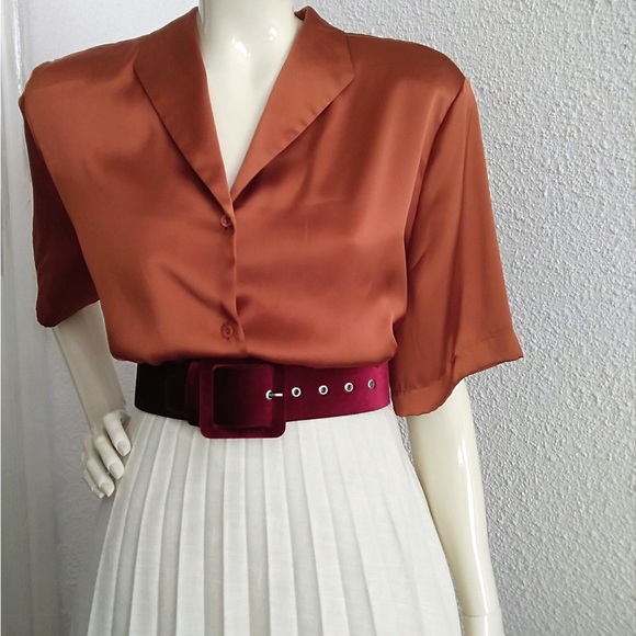 Rust collared blouse - Picture 2 of 5